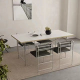 Industrial Open Back Faux Leather Upholstered Dining Chair Image - 4