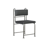 Industrial Open Back Faux Leather Upholstered Dining Chair Image - 8