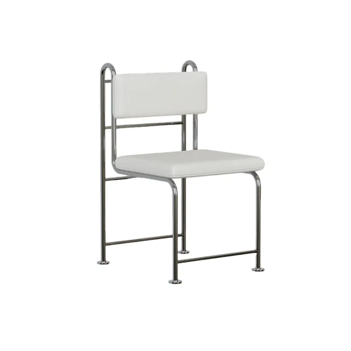 Industrial Open Back Faux Leather Upholstered Dining Chair Image - 9