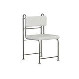 Industrial Open Back Faux Leather Upholstered Dining Chair Image - 9