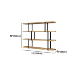 Industrial Open Back Large Wood Organizer Bookshelf Image - 12