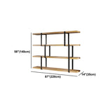 Industrial Open Back Large Wood Organizer Bookshelf Image - 13