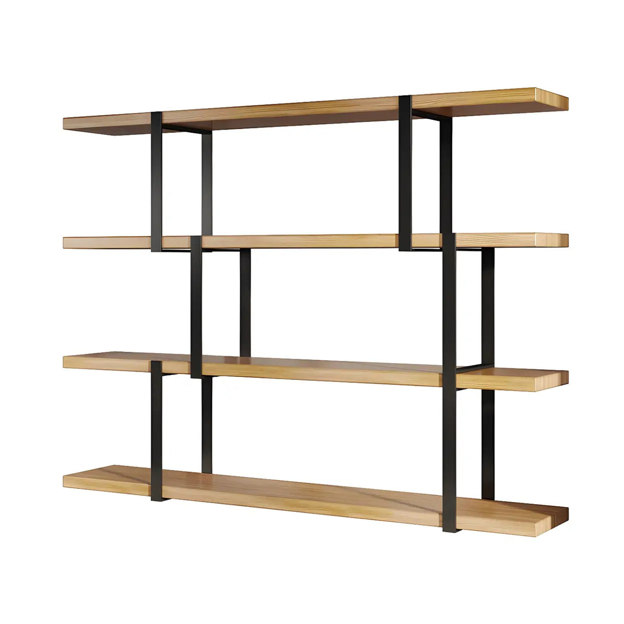 Industrial Open Back Large Wood Organizer Bookshelf Image - 5