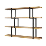 Industrial Open Back Large Wood Organizer Bookshelf Image - 5