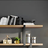 Industrial Open Back Large Wood Organizer Bookshelf Image - 6