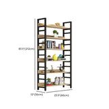 Industrial Open Shelf Iron Frame Rectangular Bookshelf #size