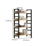 Industrial Open Shelf Iron Frame Rectangular Bookshelf Image - 14