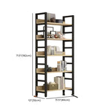 Industrial Open Shelf Iron Frame Rectangular Bookshelf Image - 18