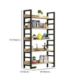 Industrial Open Shelf Iron Frame Rectangular Bookshelf Image - 20