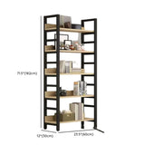 Industrial Open Shelf Iron Frame Rectangular Bookshelf Image - 21