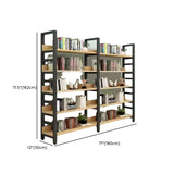 Industrial Open Shelf Iron Frame Rectangular Bookshelf Image - 23