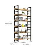 Industrial Open Shelf Iron Frame Rectangular Bookshelf Image - 25