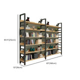 Industrial Open Shelf Iron Frame Rectangular Bookshelf Image - 28