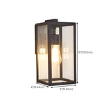 Industrial Outdoor Black Box LED Metal Wall Light #size