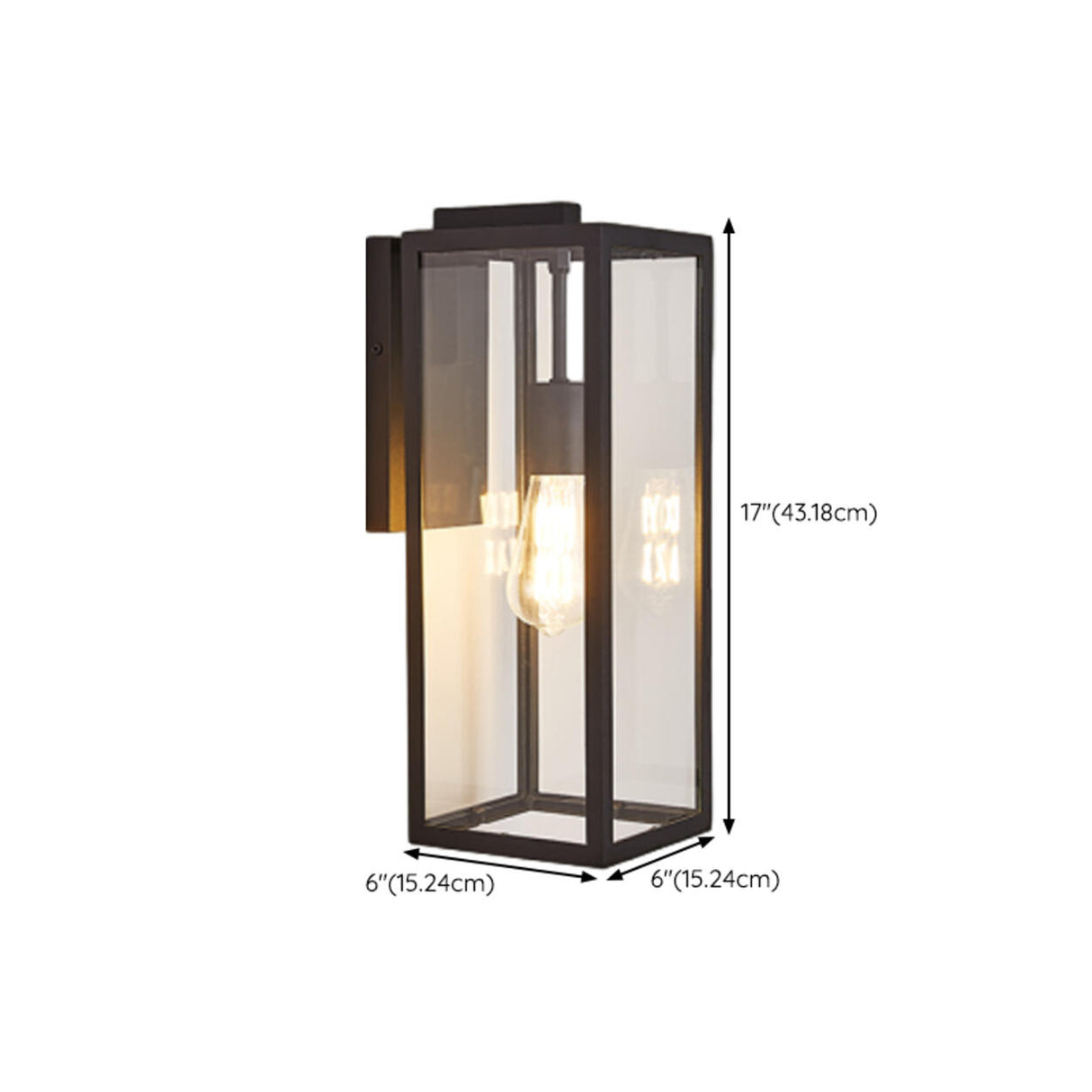 Industrial Outdoor Black Box LED Metal Wall Light Image - 15