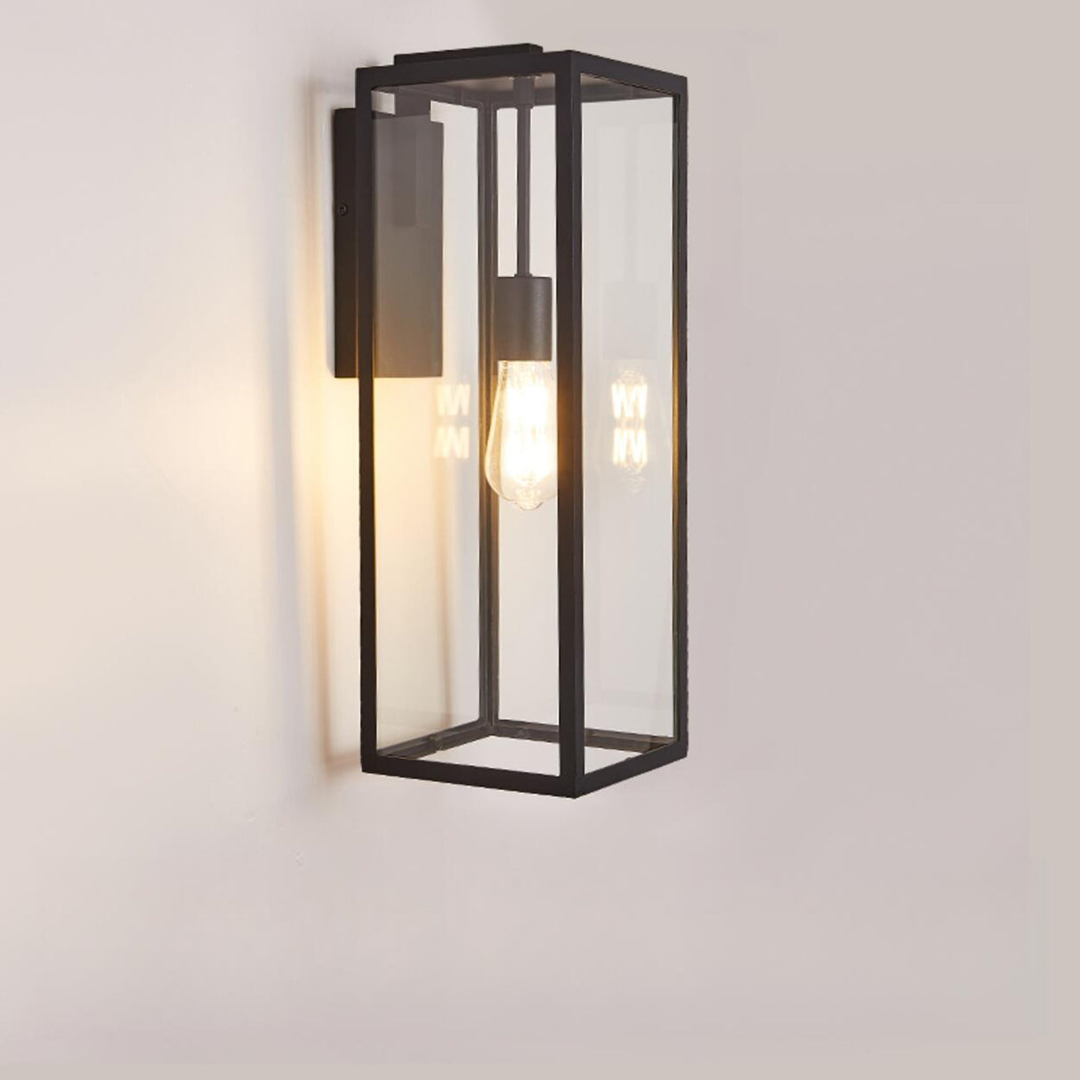 Industrial Outdoor Black Box LED Metal Wall Light Image - 5