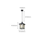 Industrial Outdoor Lantern Rectangular Glass Pendant Light Image - 18
