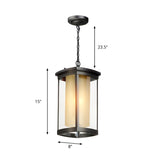 Industrial Outdoor Rectangle Lantern Pendant Light Image - 8