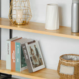 Industrial Pine and Metal Black Floor Shelf Console Table Image - 11