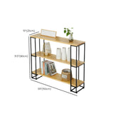 Industrial Pine and Metal Black Floor Shelf Console Table Image - 16