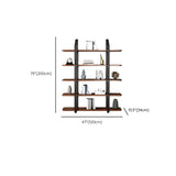 Industrial Pine Black Frame Etagere Large Bookshelf #size