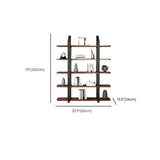 Industrial Pine Black Frame Etagere Large Bookshelf Image - 15