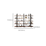Industrial Pine Black Frame Etagere Large Bookshelf Image - 23