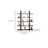 Industrial Pine Black Frame Etagere Large Bookshelf Image - 27