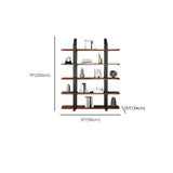 Industrial Pine Black Frame Etagere Large Bookshelf Image - 28