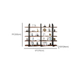 Industrial Pine Black Frame Etagere Large Bookshelf Image - 29