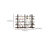 Industrial Pine Black Frame Etagere Large Bookshelf Image - 30