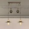 Industrial Pulley Dual Edison Bulbs Pendant Light Image - 2