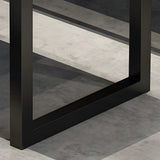 Industrial Rectangle Wood Brown Sled Base Dining Table Image - 8