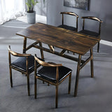Industrial Rectangular Brown Dining Table for Kitchen Image - 11