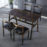 Industrial Rectangular Brown Dining Table for Kitchen Image - 14