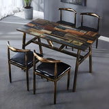 Industrial Rectangular Brown Dining Table for Kitchen Image - 16