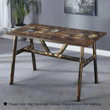 Industrial Rectangular Brown Dining Table for Kitchen Image - 6