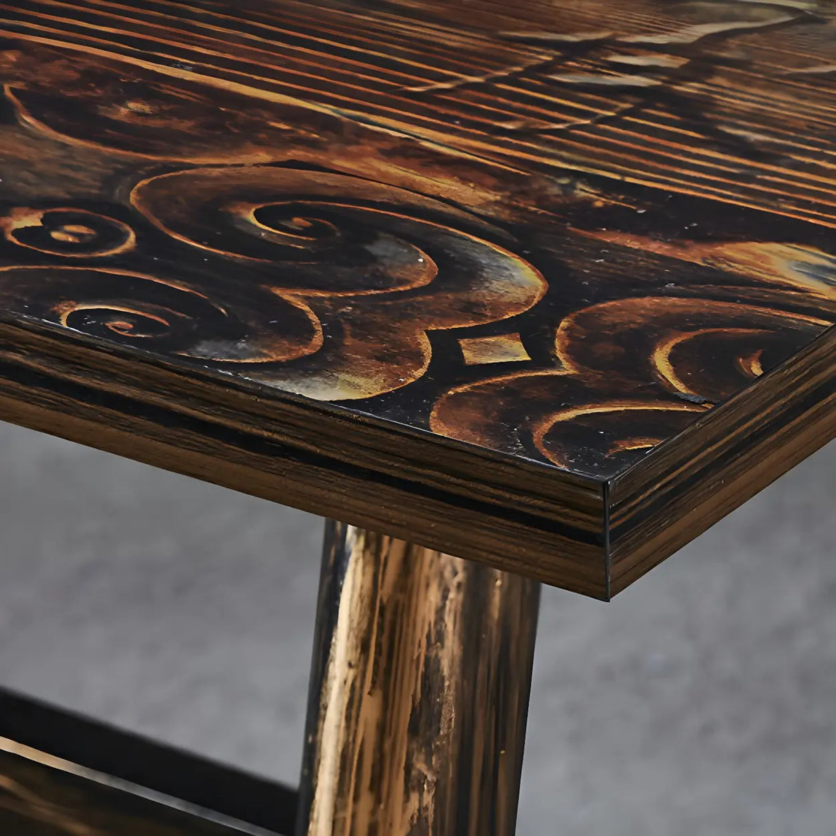 Industrial Rectangular Brown Dining Table for Kitchen Image - 8