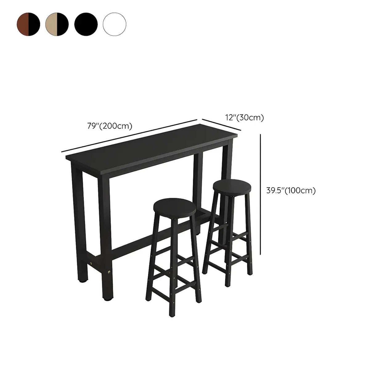 Industrial Rectangular Space-Saving Bar Table With Footrest Image - 16