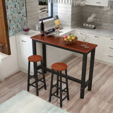 Industrial Rectangular Space-Saving Bar Table With Footrest Image - 4