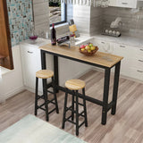 Industrial Rectangular Space-Saving Bar Table With Footrest Image - 5