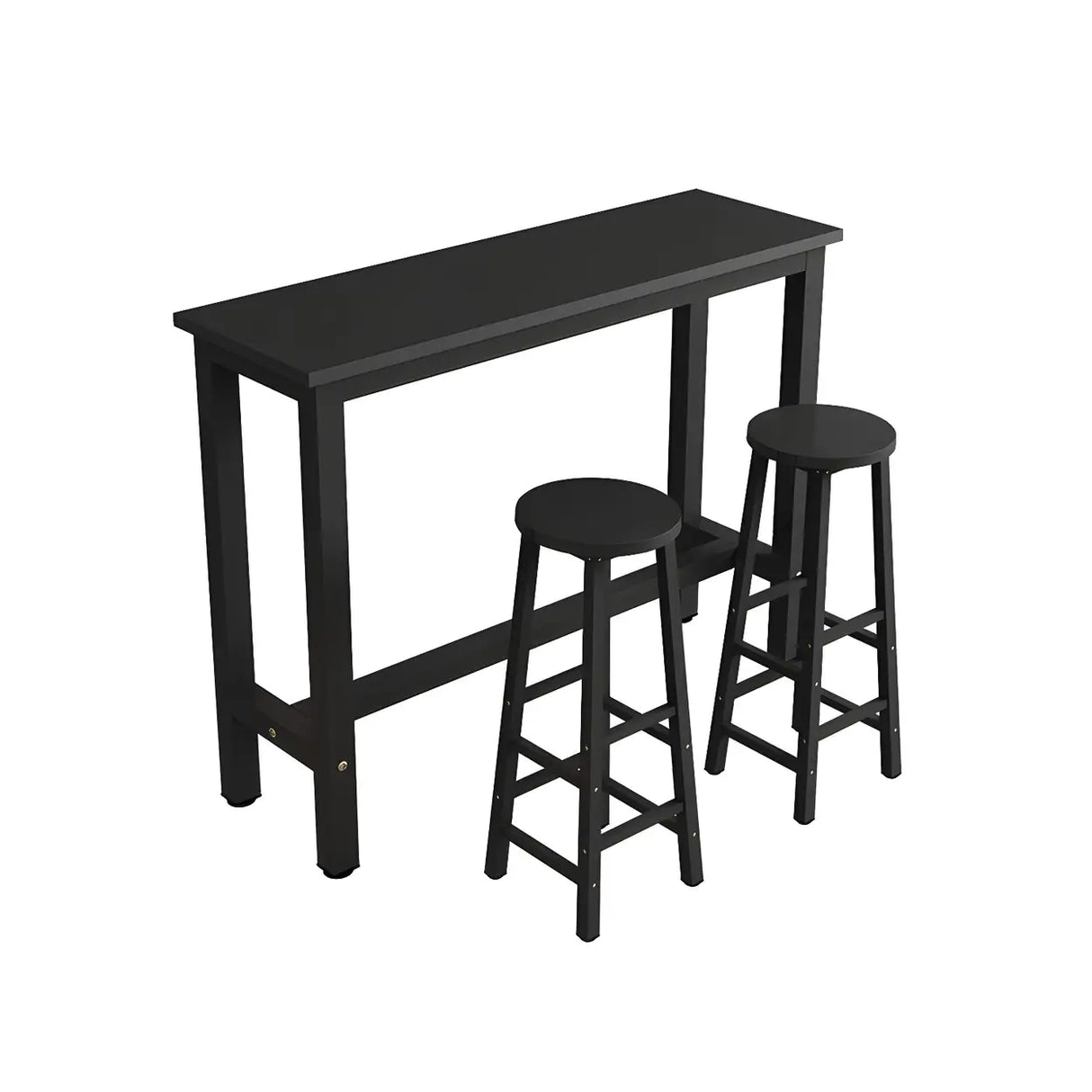 Industrial Rectangular Space-Saving Bar Table With Footrest Image - 9