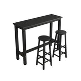 Industrial Rectangular Space-Saving Bar Table With Footrest Image - 9