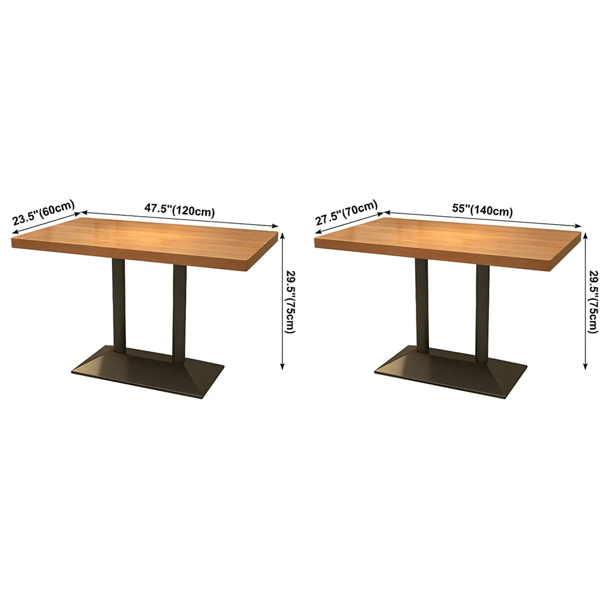 Industrial Rectangular Wood Brown Dining Table 