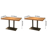Industrial Rectangular Wood Brown Dining Table #size