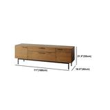 Industrial Rectangular Wood Living Room TV Stand Brown Image - 17