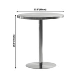 Industrial Round Stainless Steel Silver Dining Table Image - 14