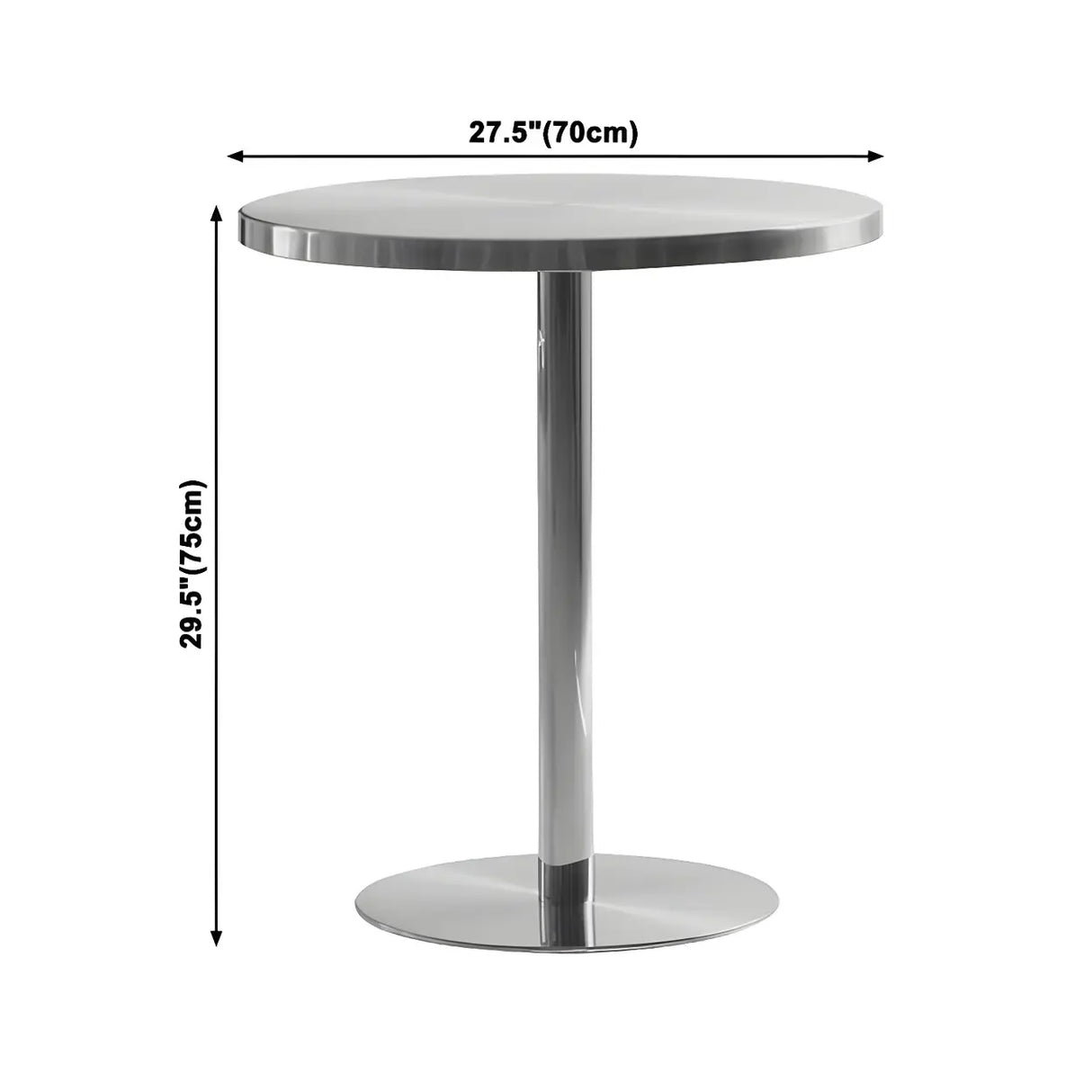 Industrial Round Stainless Steel Silver Dining Table Image - 15