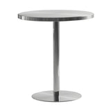 Industrial Round Stainless Steel Silver Dining Table Image - 2