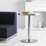 Industrial Round Stainless Steel Silver Dining Table Image - 3